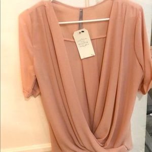 VICI blush sheer blouse